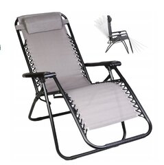 Sulankstoma kėdė - gultas, pilka цена и информация | Шезлонги | pigu.lt