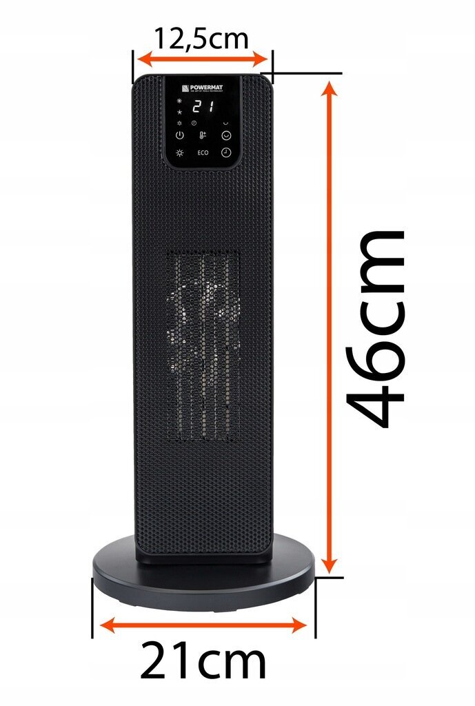Koloninis šildytuvas Powermat PM-GKL-3000DL, 2000W, 46 cm, LCD kaina ir informacija | Šildytuvai | pigu.lt