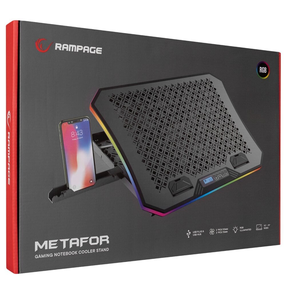 Rampage Metafor AD-RC34 RGB kaina ir informacija | Kompiuterių aušinimo ir kiti priedai | pigu.lt