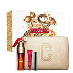 Rinkinys Clarins Double Serum Light: serumas, 50 ml + paakių kremas, 7 ml + tušas, 3 ml + kosmetinė kaina ir informacija | Veido kremai | pigu.lt