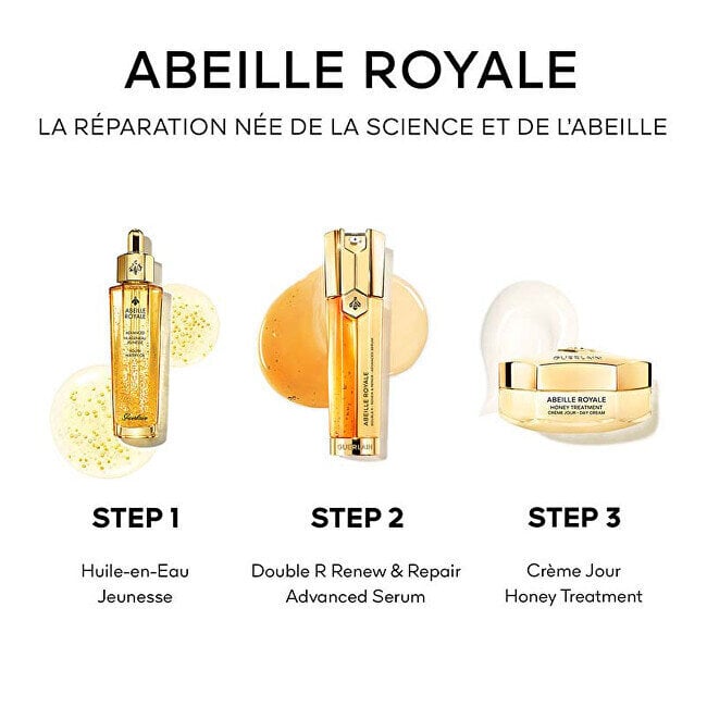 Rinkinys Guerlain Abeille Royale Double R Advanced: serumas, 50 ml + vandeningas aliejus, 5 ml + dieninis kremas, 15 ml kaina ir informacija | Veido kremai | pigu.lt