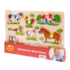 деревянный пазл - ферма, 9 деталей цена и информация | Игрушки для малышей | pigu.lt