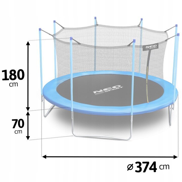 Batutas Neo-Sport, 374 cm kaina ir informacija | Batutai | pigu.lt