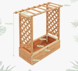 Приподнятая деревянная садовая кровать GOPLUS, 100 x 44 см цена и информация | Теплицы | pigu.lt