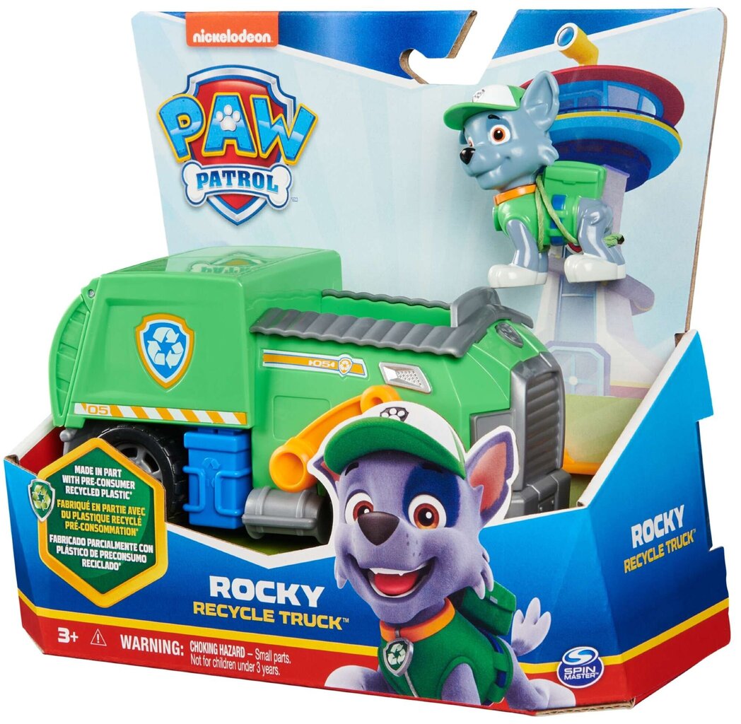 Žaislinė šiukšliavežė Paw Patrol (Šunyčiai Patruliai) 2in1 su Rocky figūrėle Nickelodeon kaina ir informacija | Žaislai berniukams | pigu.lt