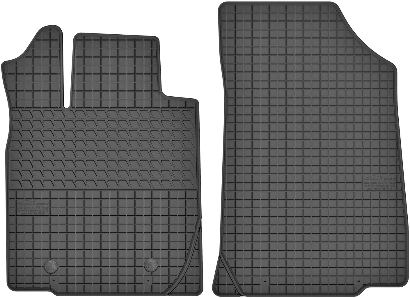 Guminiai priekiniai kilimėliai Dacia Sandero I, 2008-2012 kaina ir informacija | Modeliniai tekstiliniai kilimėliai | pigu.lt