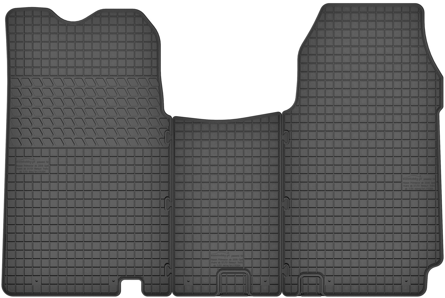 Guminiai kilimėliai Renault Trafic II, 2001-2014 kaina ir informacija | Modeliniai tekstiliniai kilimėliai | pigu.lt
