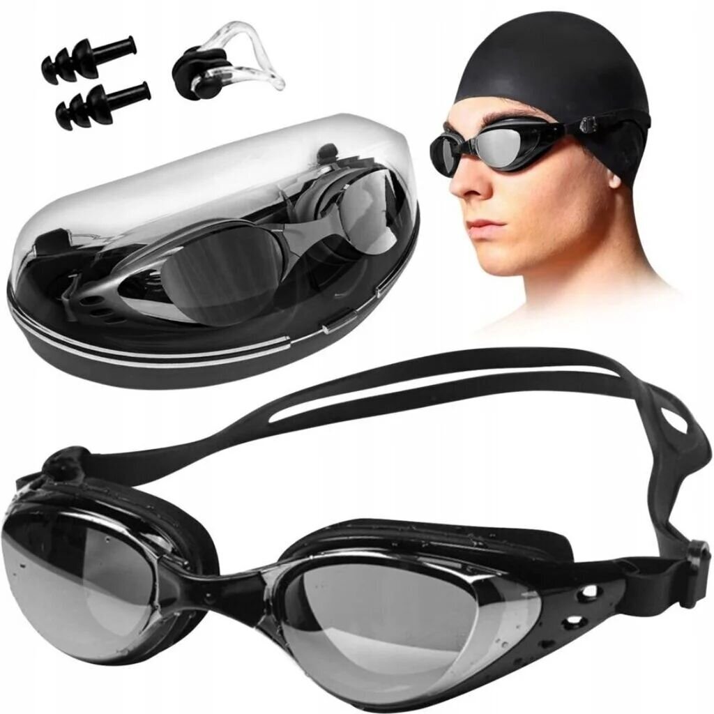 Plaukimo akiniai Berimax, juodi kaina ir informacija | Plaukimo akiniai | pigu.lt