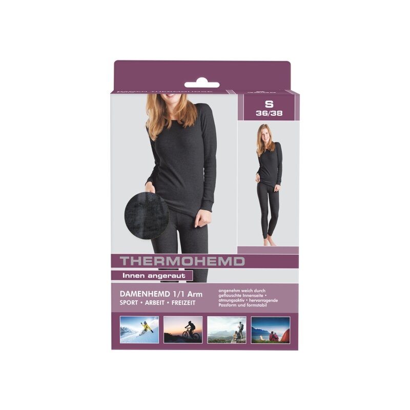 Termo marškinėliai moterims Thermohemd 11107, juodi цена и информация | Termo apatiniai moterims | pigu.lt