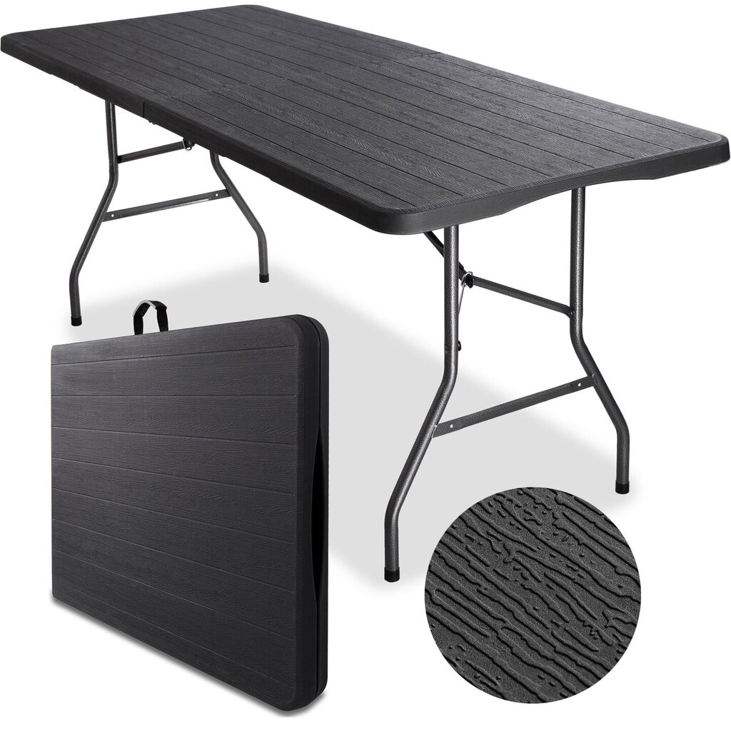 Lauko stalas eHokery Woodland, juodas kaina ir informacija | Lauko stalai, staliukai | pigu.lt