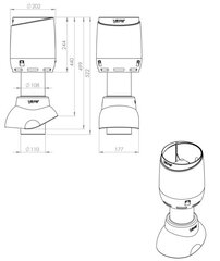 Neizoliuotas kanalizacijos vėdinimo vamzdis su gaubtu Vilpe Flow 110P/300, juoda, D110/H - 300 mm kaina ir informacija | Oro reguliavimo įrangos priedai | pigu.lt