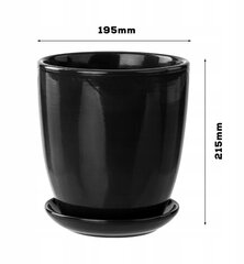 Цветочный горшок Бутылка 19,5 x 21,5 см керамика черный цена и информация | Вазоны | pigu.lt