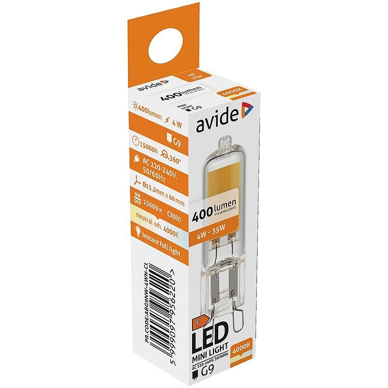LED lemputė Avide 4W G9 COB 4000K цена и информация | Elektros lemputės | pigu.lt