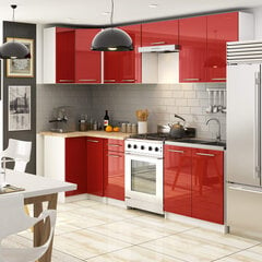 Товар с повреждением. Кухонный шкаф Akord Oliwia W80, белый/красный цвет цена и информация | Товары с повреждениями | pigu.lt