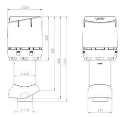 Izoliuotas kanalizacijos vėdinimo vamzdis su gauptu Vilpe Flow 110P/IS/350, ruda, D110/H500 mm kaina ir informacija | Oro reguliavimo įrangos priedai | pigu.lt