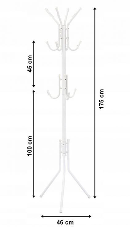 Drabužių kabykla Modern Home, 175 cm, balta kaina ir informacija | Pakabos, maišai drabužiams | pigu.lt