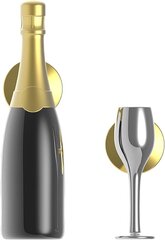 Šampano ir stiklo sagė – raudonas vynas / blizgus chromas, metalo morfozė MTMP109 kaina ir informacija | Sagės | pigu.lt