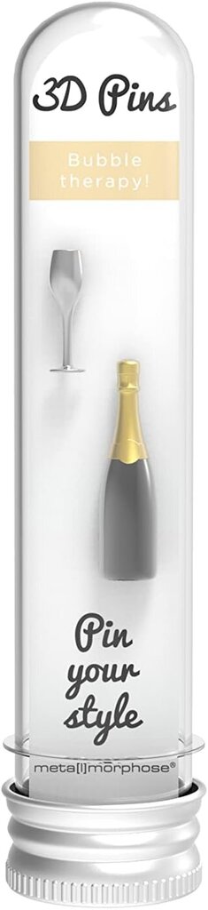 Šampano ir stiklo sagė – raudonas vynas / blizgus chromas, metalo morfozė MTMP109 цена и информация | Sagės | pigu.lt