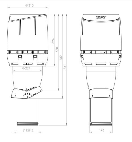 Izoliuotas kanalizacijos vėdinimo vamzdis su gauptu Vilpe Flow 160P/IS/500, ruda, D160/H500 mm kaina ir informacija | Oro reguliavimo įrangos priedai | pigu.lt