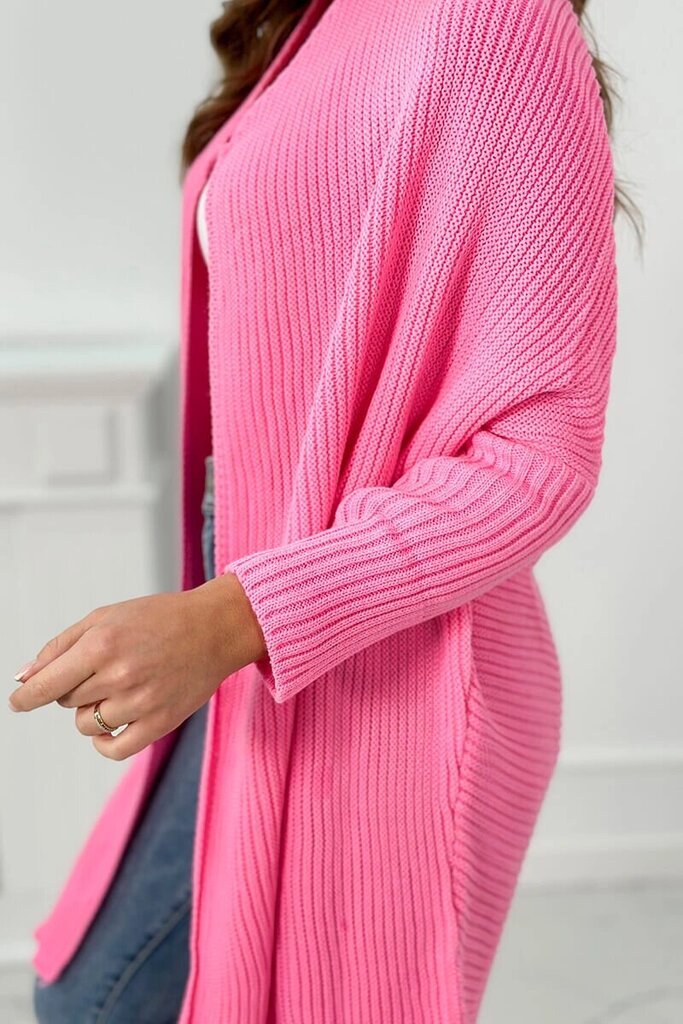 Kardiganas moterims, rožinis kaina ir informacija | Megztiniai moterims | pigu.lt