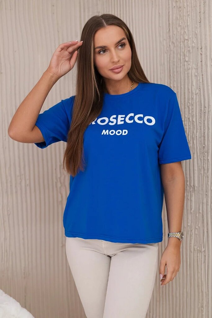 Marškinėliai moterims Prosecco 27809-53595, mėlyni цена и информация | Marškinėliai moterims | pigu.lt
