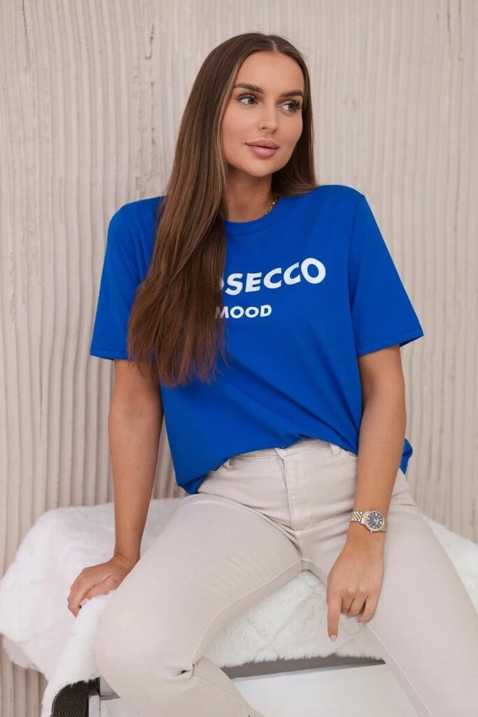 Marškinėliai moterims Prosecco 27809-53595, mėlyni kaina ir informacija | Marškinėliai moterims | pigu.lt