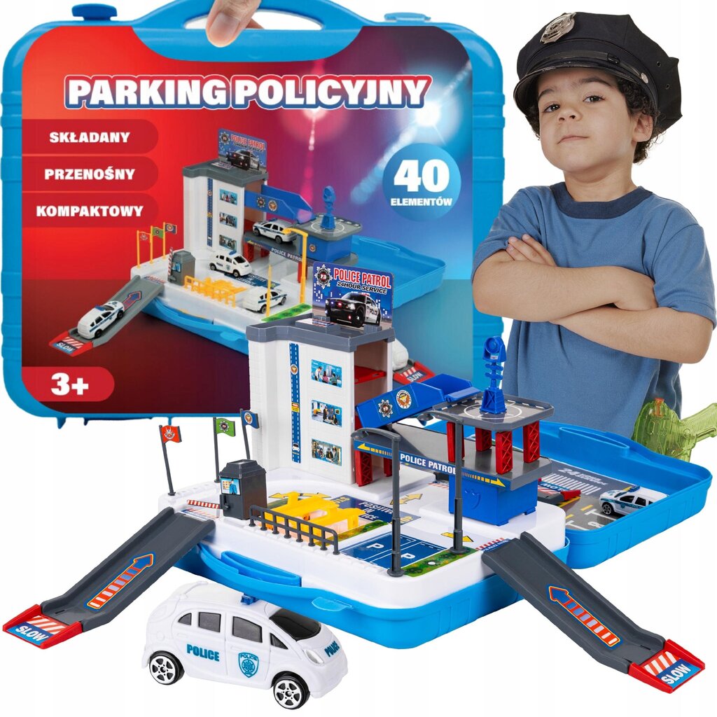 Policijos automobilių stovėjimo aikštelė, 40 elementų цена и информация | Žaislai berniukams | pigu.lt