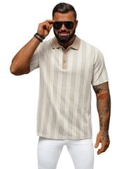 Polo marškinėliai vyrams Fit O/3C360-54156, smėlio spalvos kaina ir informacija | Vyriški marškinėliai | pigu.lt