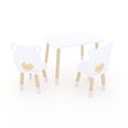 Декорманда Комплект детской мебели, 3 предмета, стулья в форме мишек, белый