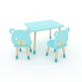 Декорманда Комплект детской мебели, 3 предмета, стулья в форме мишек, синий
