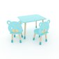 3-ių dalių vaikiškų baldų komplektas Dekormanda, mėlynas kaina ir informacija | Vaikiškos kėdutės ir staliukai | pigu.lt