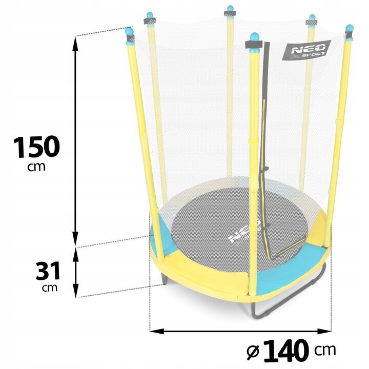 Batutas su tinkleliu Neo Sport, 140 cm kaina ir informacija | Batutai | pigu.lt