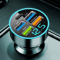 Automobilio įkroviklis su 5 USB lizdais kaina ir informacija | Automobilių 12V el. priedai | pigu.lt