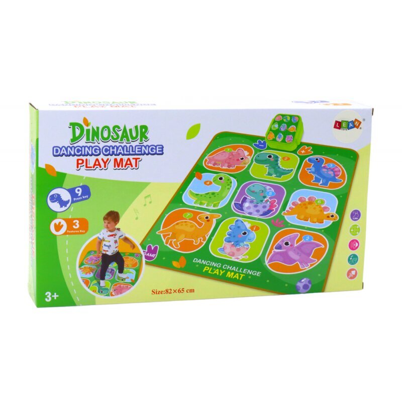 Šokių kilimėlis Lean Toys Dinozaurai kaina ir informacija | Lavinamieji žaislai | pigu.lt