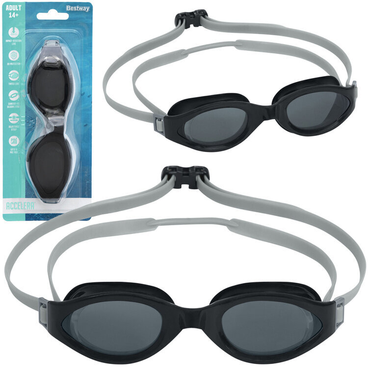 Plaukimo akiniai Bestway, juodi цена и информация | Plaukimo akiniai | pigu.lt