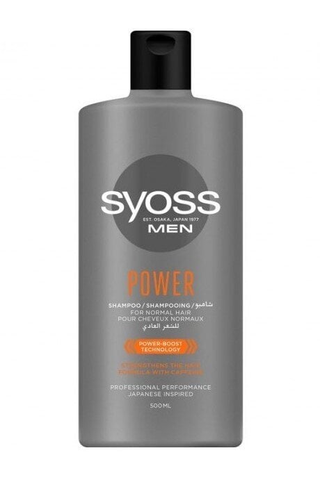 Energizuojantis šampūnas vyrams su kofeinu Syoss Men Power Shampoo, 500 ml kaina ir informacija | Šampūnai | pigu.lt