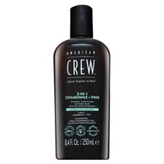 Plaukų šampūnas 3in1 American Crew Chamolie + Pine, vyrams, 250 ml цена и информация | Шампуни | pigu.lt