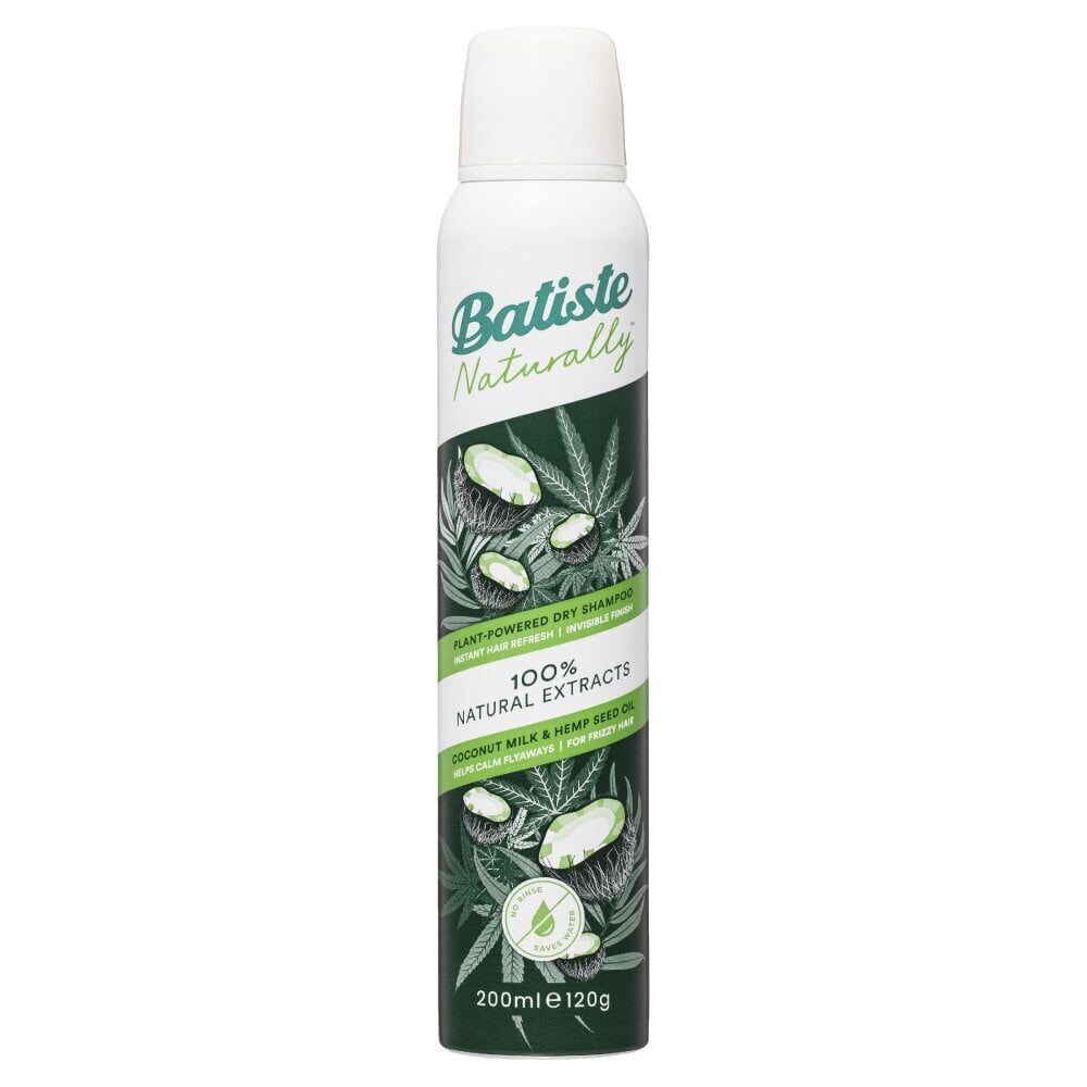 Sausas plaukų šampūnas Batiste Naturally Coconut Milk & Seed Oil, 200 ml kaina ir informacija | Šampūnai | pigu.lt