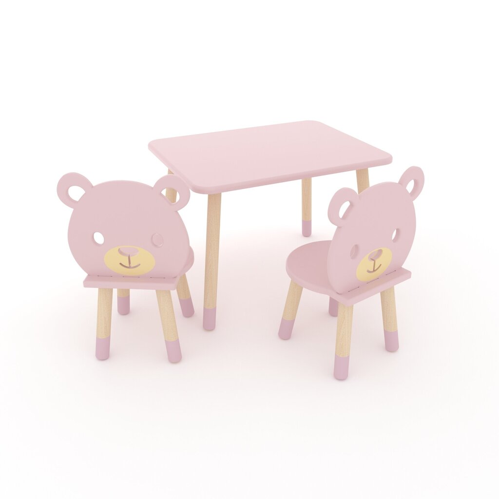 3-ių dalių vaikiškų baldų komplektas Dekormanda, rožinis цена и информация | Vaikiškos kėdutės ir staliukai | pigu.lt