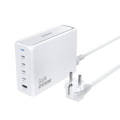 Dudao A228EU GaN charger 1x USB-A 4x USB-C PD 228W - white цена и информация | Зарядные устройства для телефонов | pigu.lt