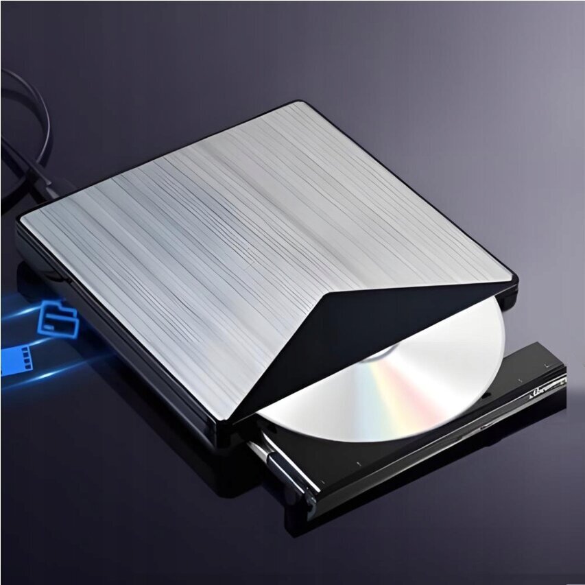 Išorinis CD/DVD įrašomasis įrenginys USB 3.0 USB-C aliumininėje dėžutėje kaina ir informacija | Išoriniai kietieji diskai (SSD, HDD) | pigu.lt