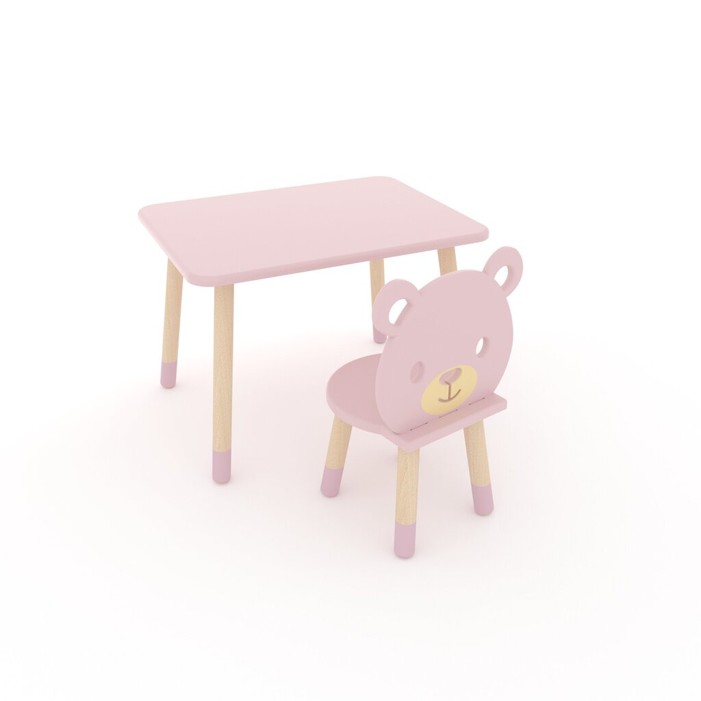 2-ių dalių vaikiškų baldų komplektas Dekormanda, rožinis kaina ir informacija | Vaikiškos kėdutės ir staliukai | pigu.lt