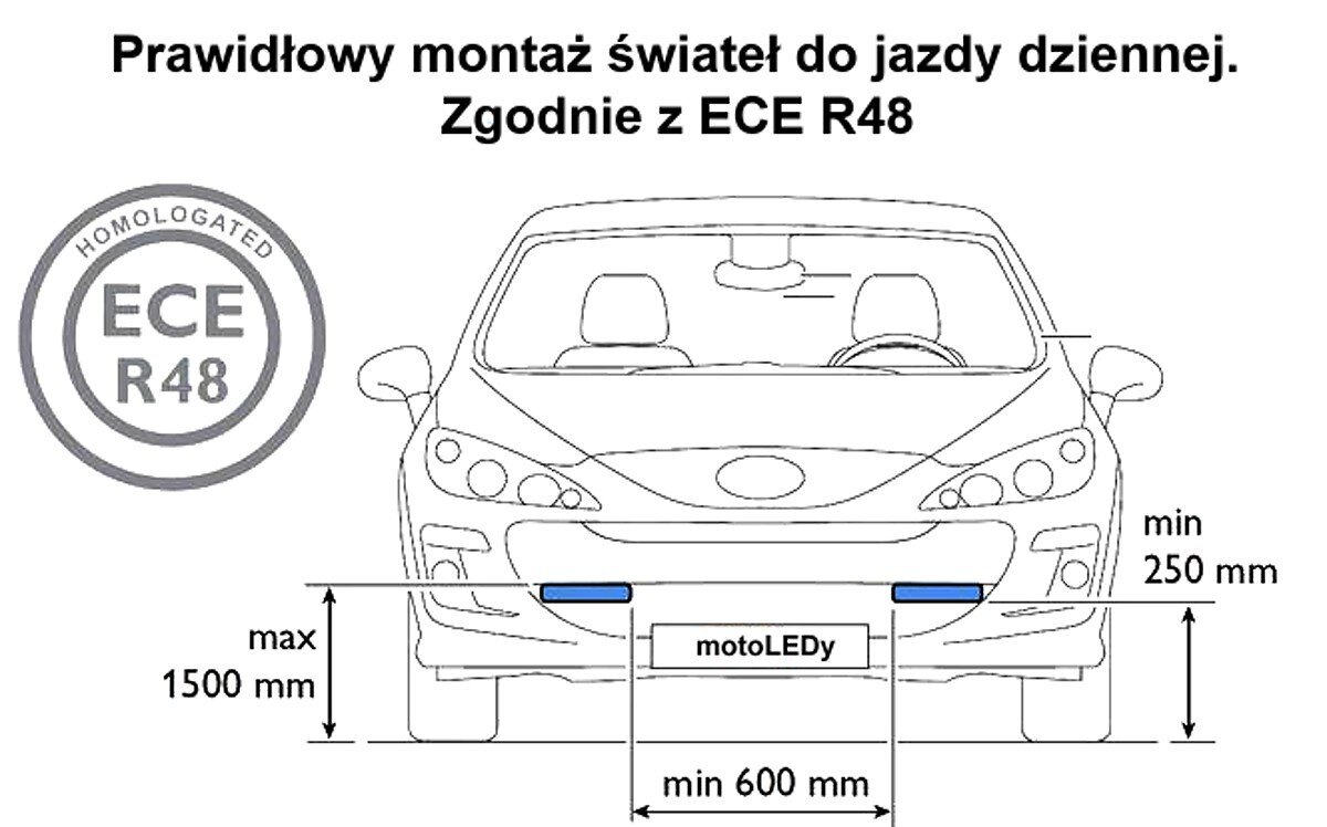 LED dienos žibintai MotoLEDy kaina ir informacija | Automobilių žibintai | pigu.lt