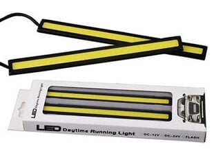 COB LED DRL žibintai 2x 1200lm dienos šviesai 12V kaina ir informacija | Automobilių žibintai | pigu.lt