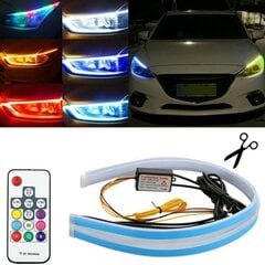 DRL FLEX LED LIGHTS дневные + динамические направления + RGB, наружные 12V цена и информация | Фары | pigu.lt