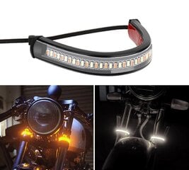 DRL FLEX LED dienos žibintai + dinaminės motociklo kryptys 12V kaina ir informacija | Automobilių žibintai | pigu.lt