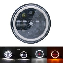 Harley, Jeep, Land Rover, Suzuki, Ford, Nissan, Lada Priekinis žibintas 7" LED artimųjų, tolimųjų, gabaritinių, gabaritinių, dienos šviesos, posūkių signalų 1 vnt kaina ir informacija | Automobilių lemputės | pigu.lt