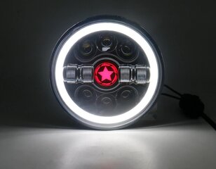 Harley, Jeep, Land Rover, Suzuki, Ford, Nissan, Lada Priekinis žibintas 7" LED artimųjų, tolimųjų, gabaritinių, gabaritinių, dienos šviesos, posūkių signalų 1 vnt kaina ir informacija | Automobilių lemputės | pigu.lt