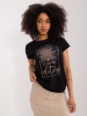 Marškinėliai moterims 173654614, juodi цена и информация | Женские футболки | pigu.lt