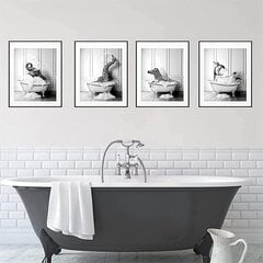 Настенные картины, 50 x 70 см, 4шт, черно-белые цена и информация | Репродукции, картины | pigu.lt